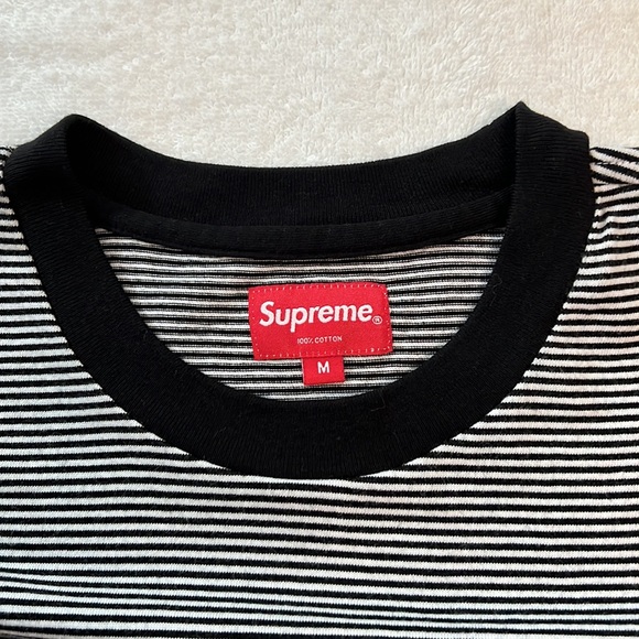 Supreme black & white short sleeve t-shirt, men’s size M - Picture 2 of 9
